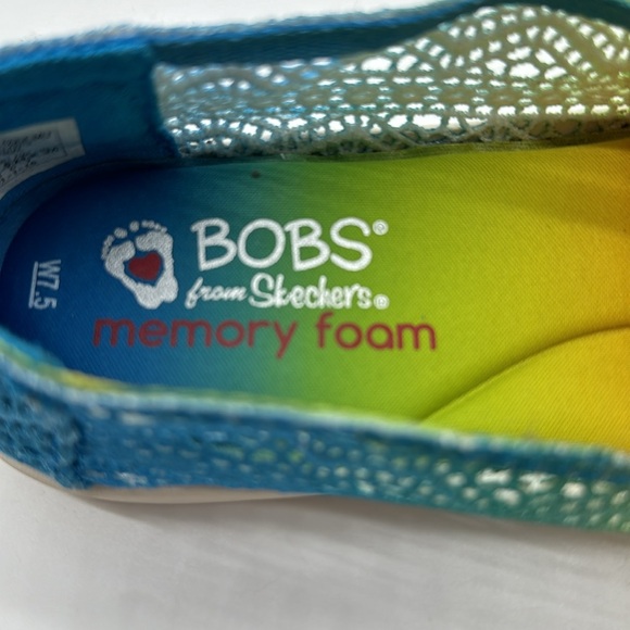 Bobs from Skechers NWT Rainbow Color Slip On Lace Loafers Memory Foam Sz 7.5 - Picture 6 of 7